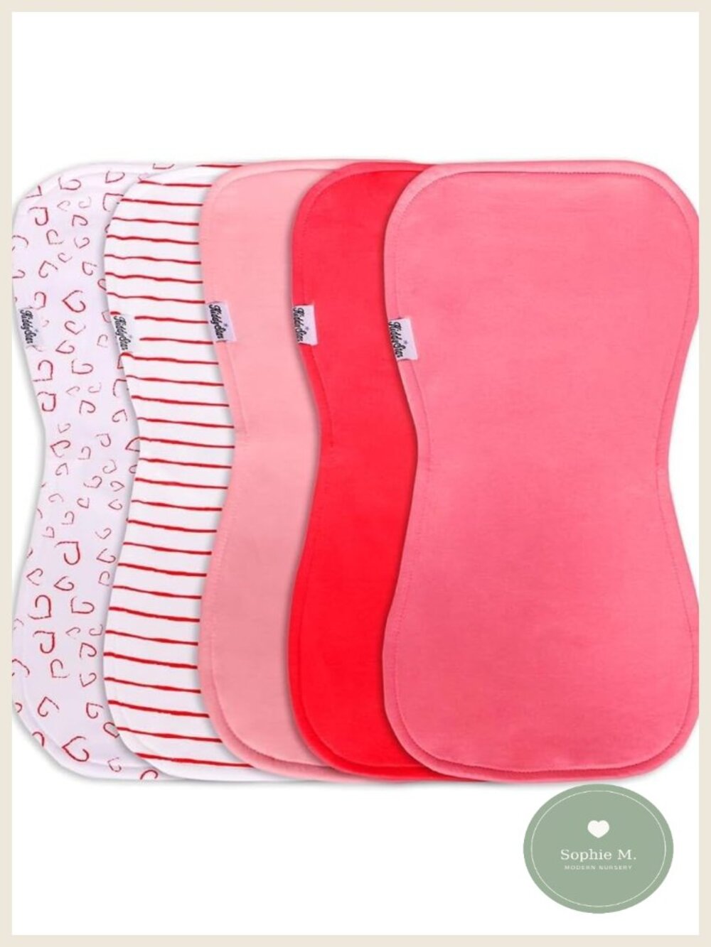 Organic Cotton Baby Burp Cloths 5-Pack Newborn Infant